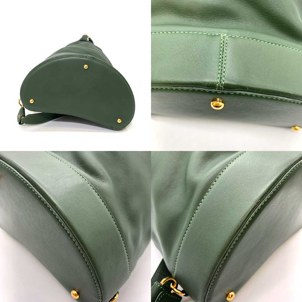 Loewe Anton Leather Shoulder Bag Khaki Green