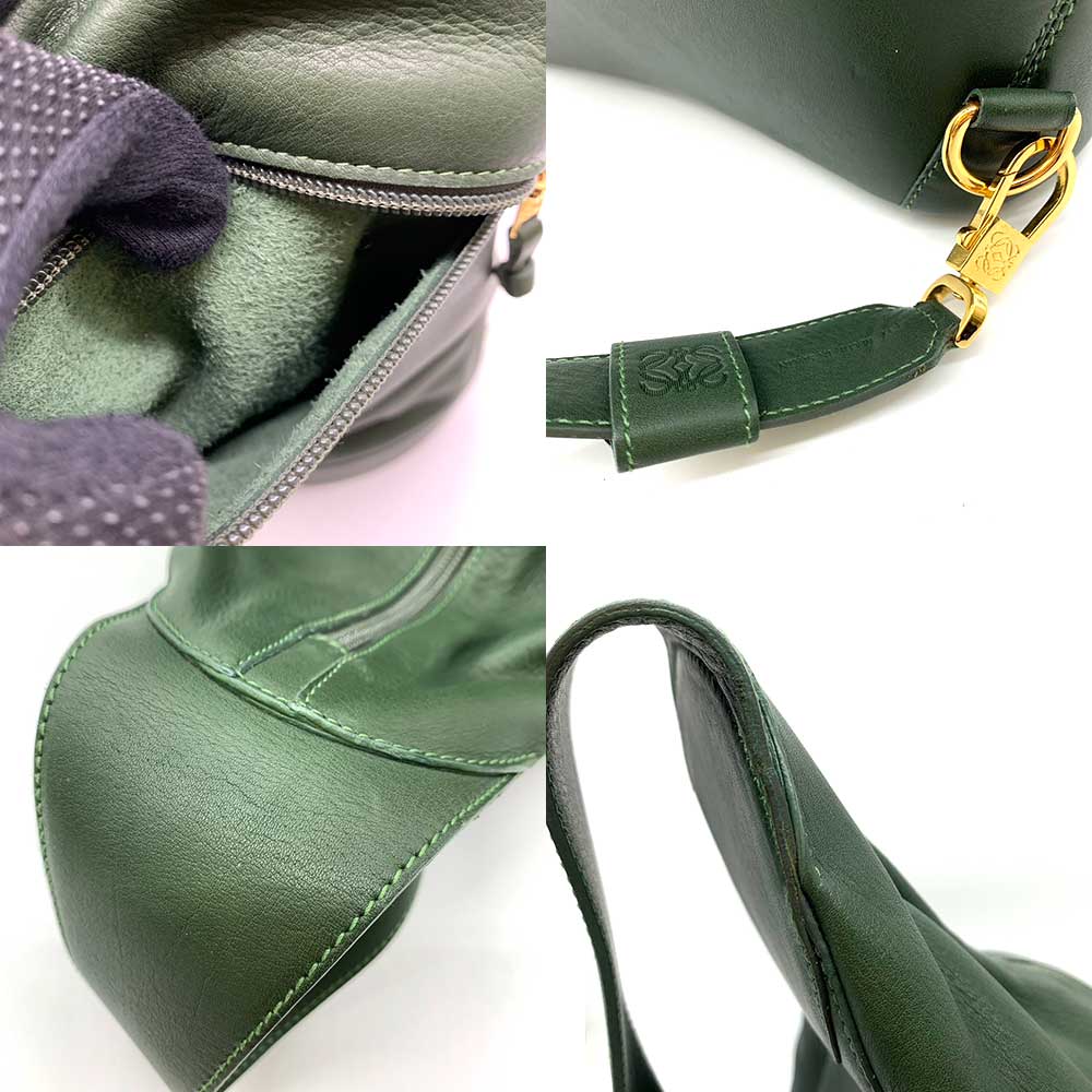 Loewe Anton Leather Shoulder Bag Khaki Green