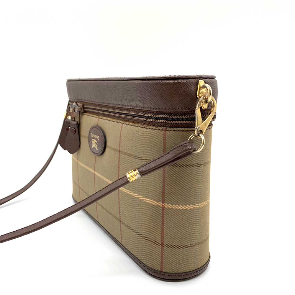 Burberry Canvas Leather Mini Shoulder Bag Crossbody in Very Good Condition