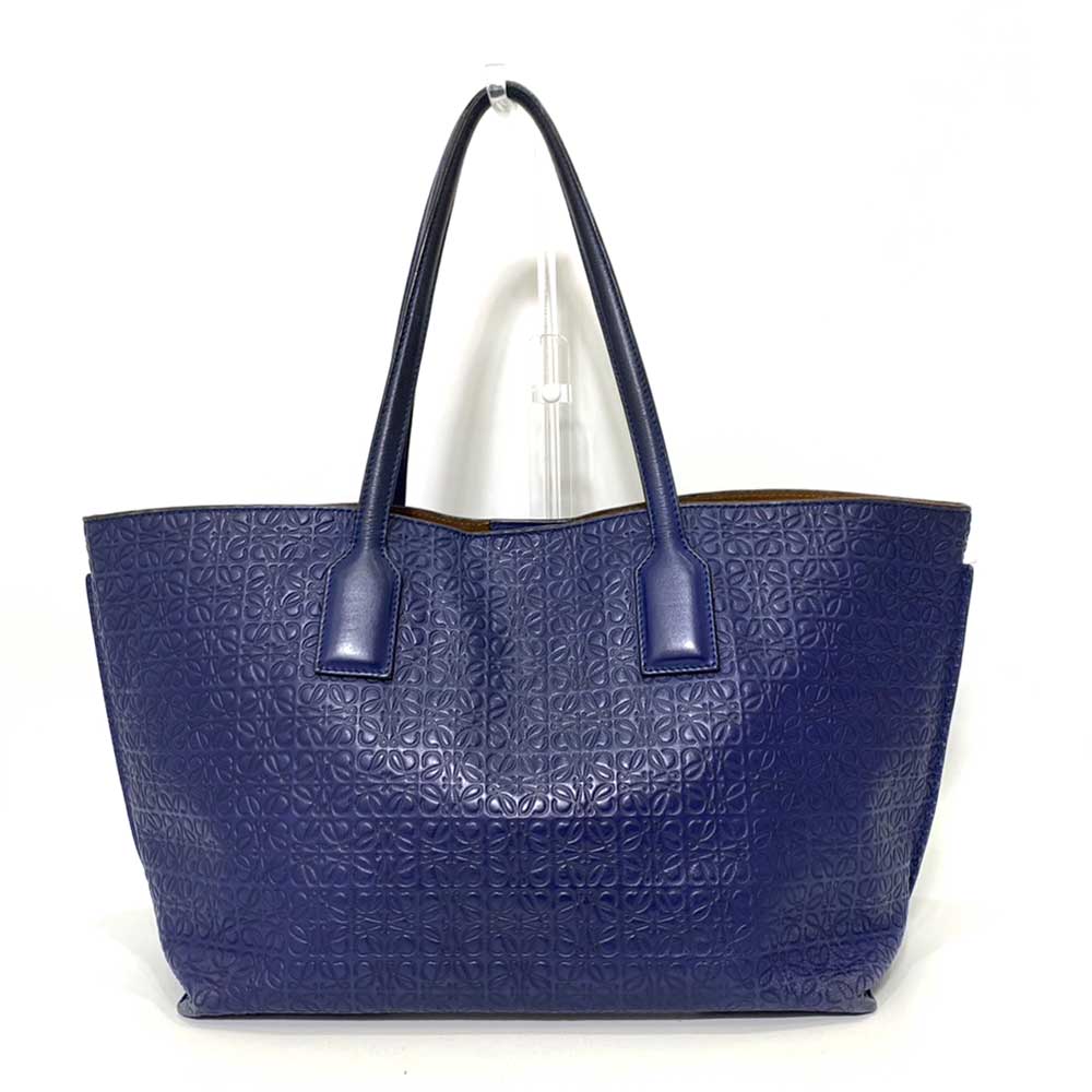 Loewe Leather T Shopper Tote Bag Navy