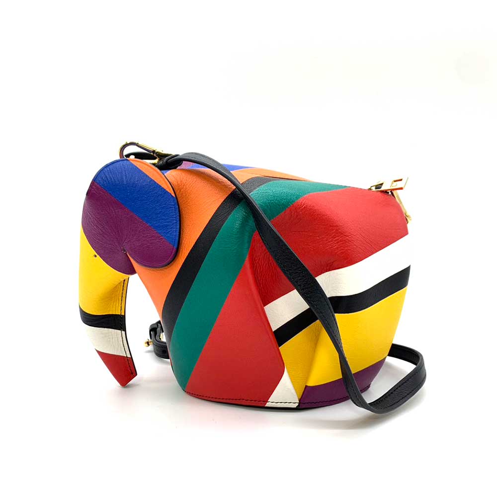 Loewe Leather Elephant Shoulder Bag Multicolor