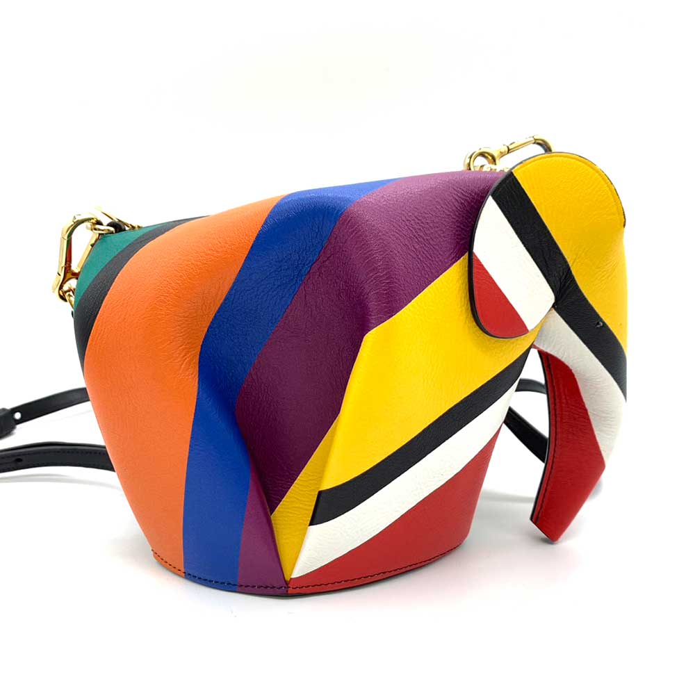 Loewe Leather Elephant Shoulder Bag Multicolor