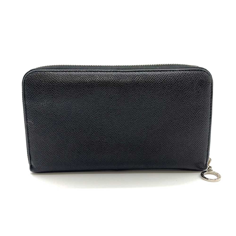 Bvlgari Grain Calf Leather Long Wallet Black