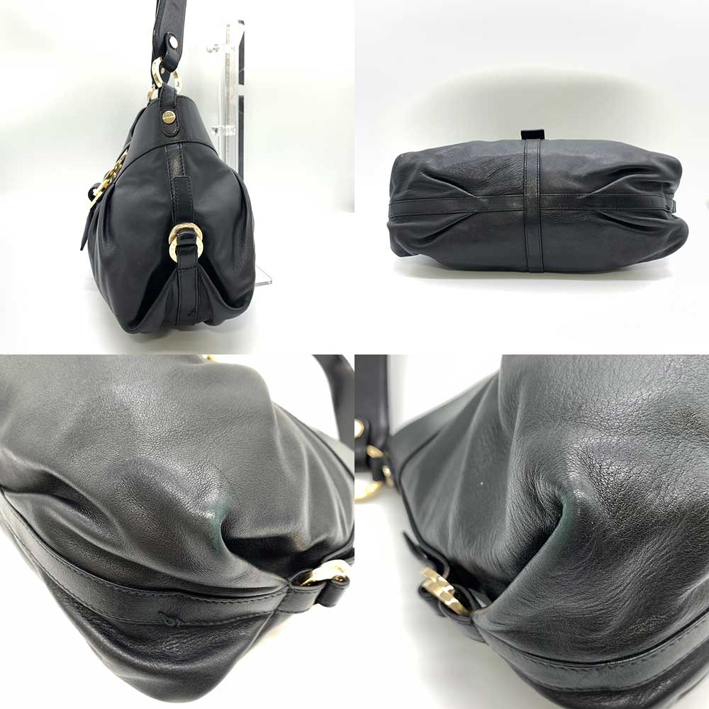 Bvlgari Leather Chandra Shoulder Bag Black