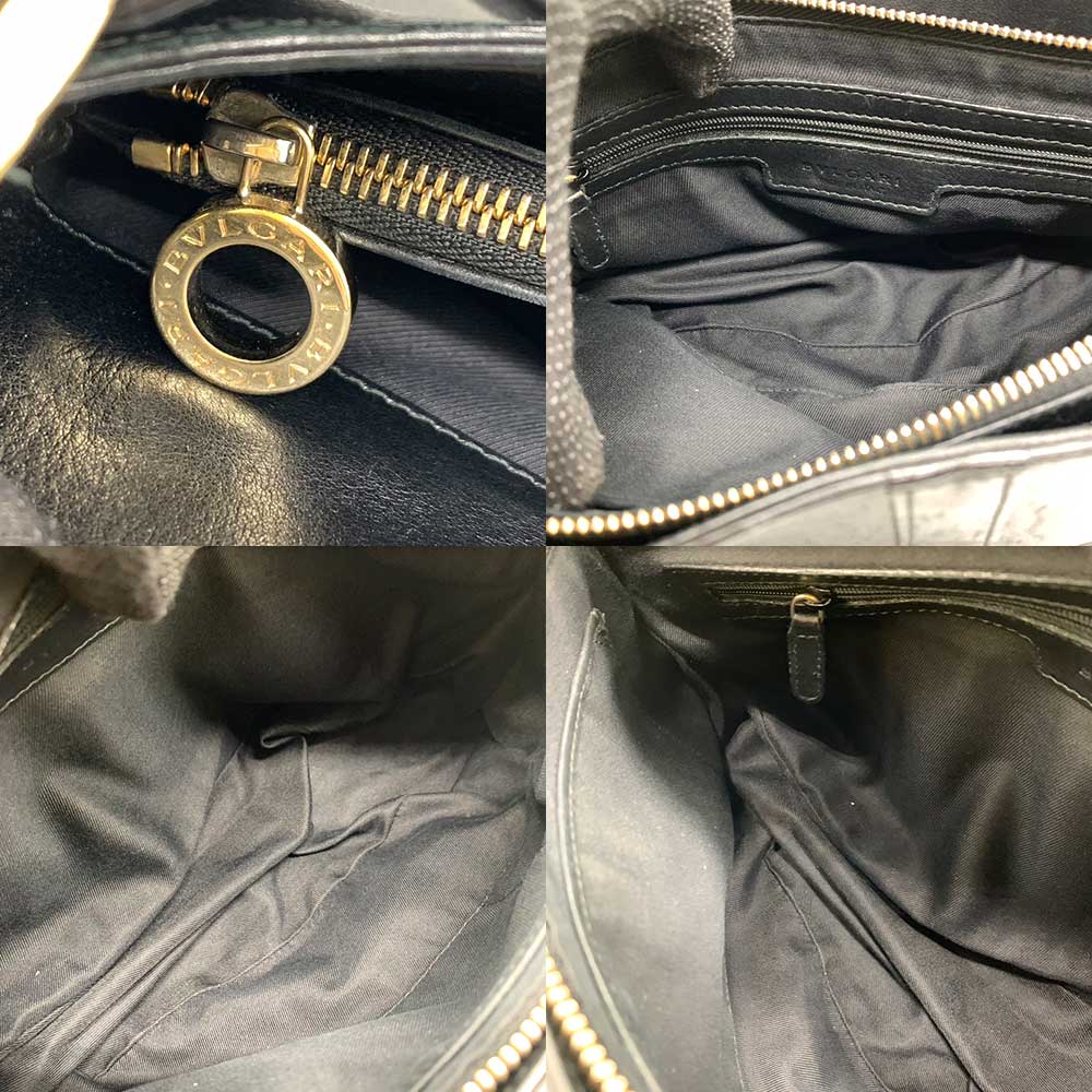 Bvlgari Leather Chandra Shoulder Bag Black