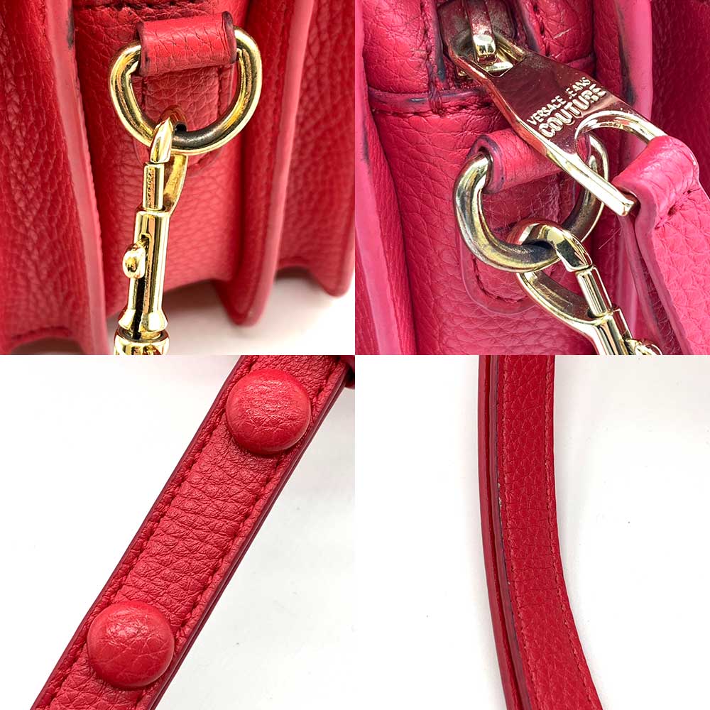 Versace Leather Shoulder Bag Pink 2way