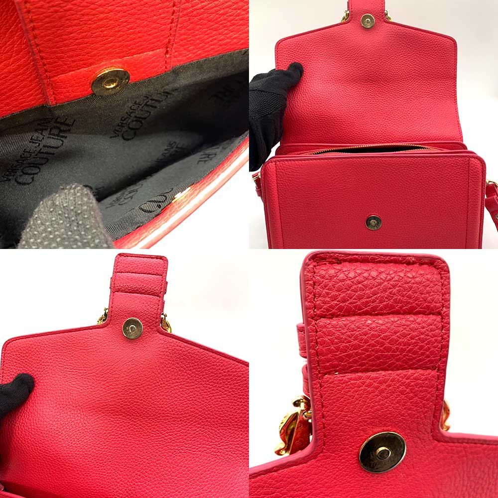 Versace Leather Shoulder Bag Pink 2way