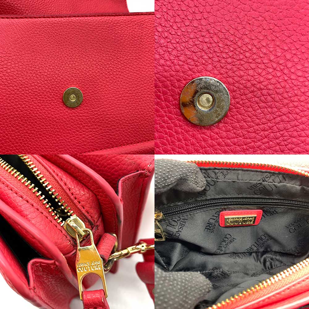 Versace Leather Shoulder Bag Pink 2way