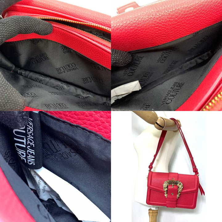 Versace Leather Shoulder Bag Pink 2way in Very Good Condition