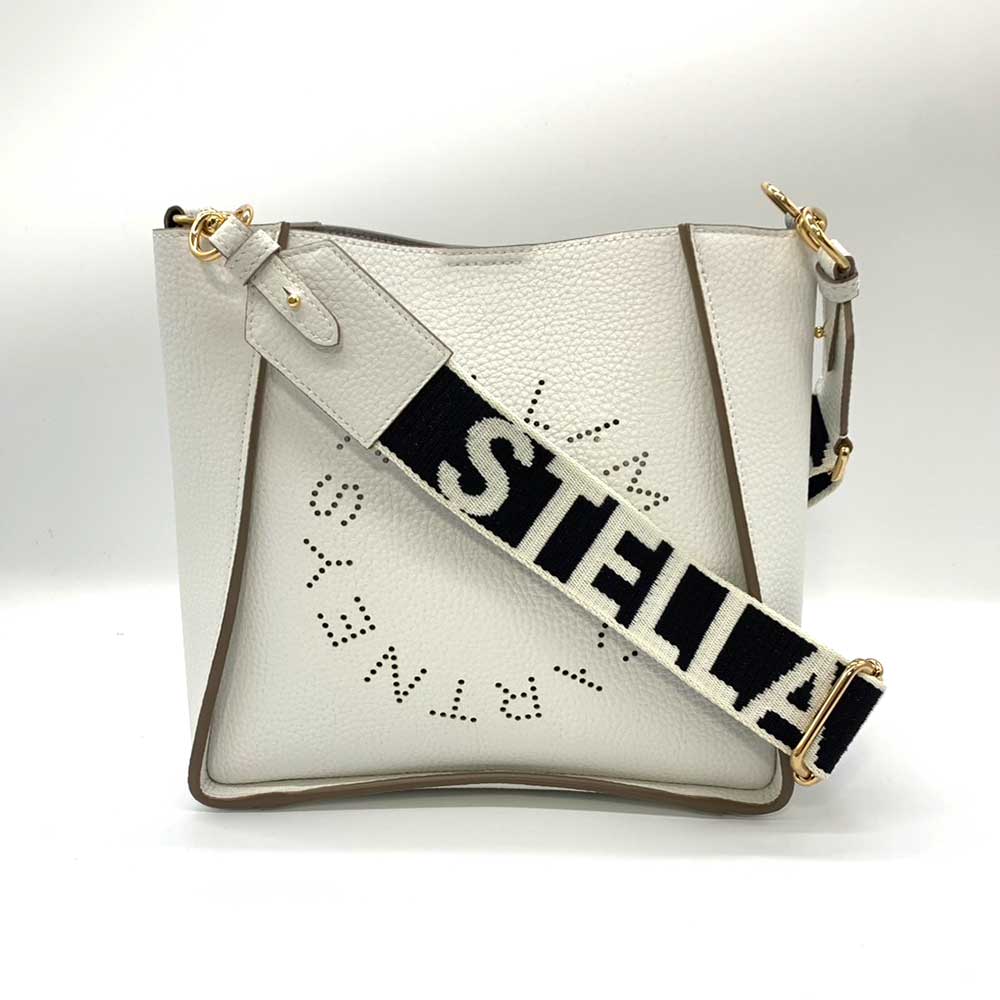 Stella McCartney Faux Leather Crossbody Bag White Gold Hardware in Great Condition