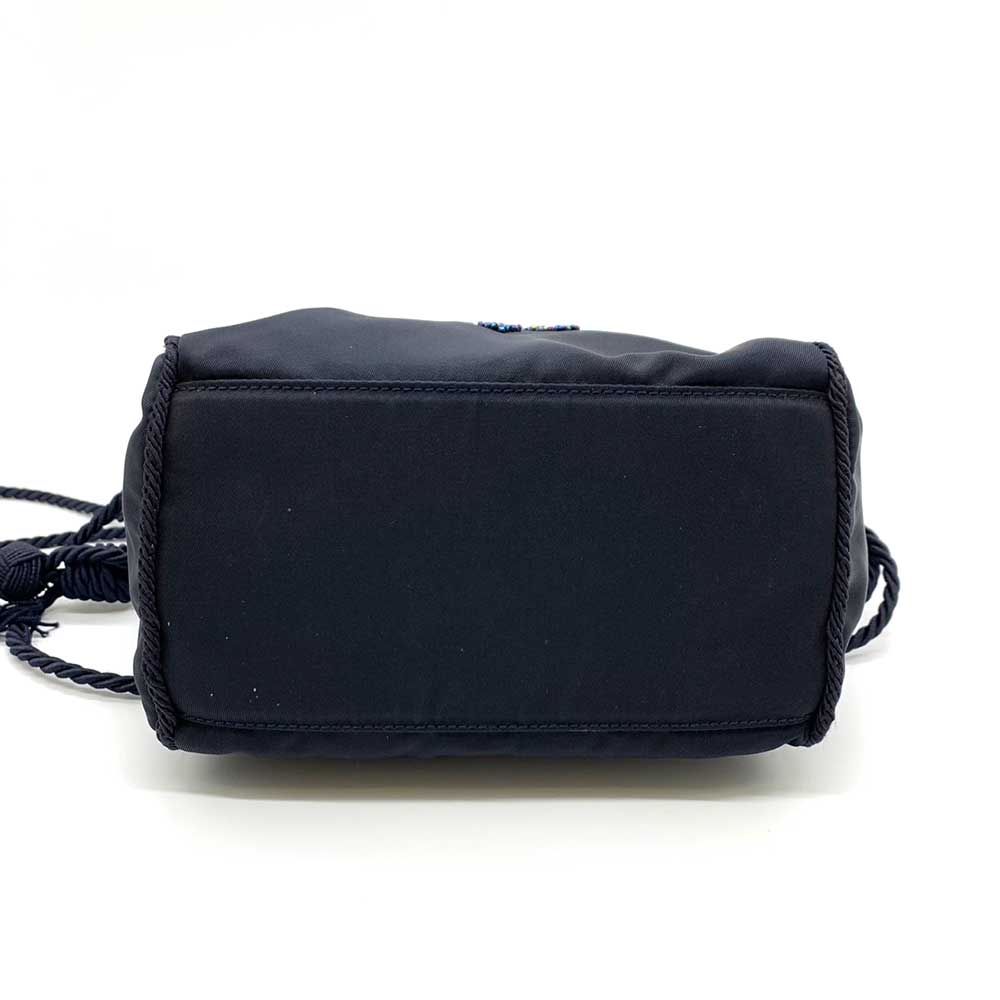 Prada Nylon Mini Shoulder Bag Dark Navy