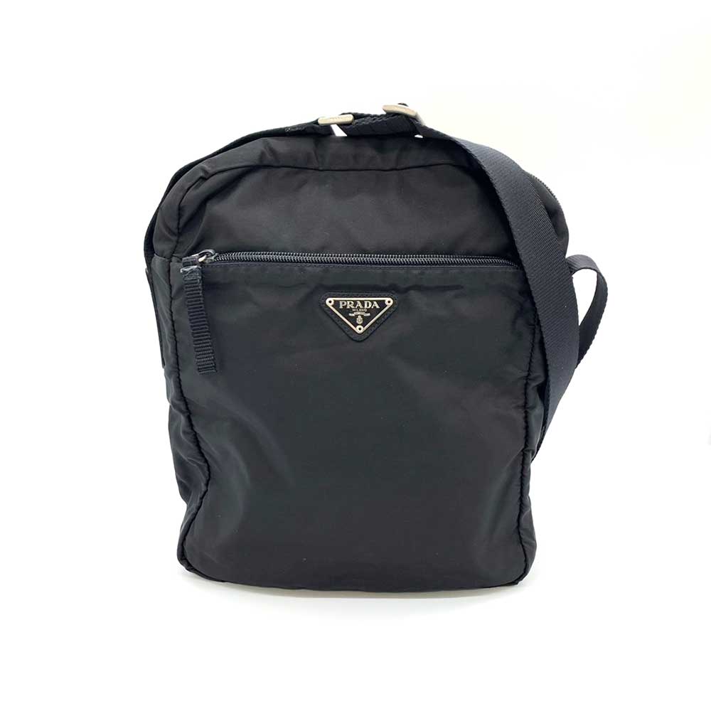 Prada Nylon Crossbody Shoulder Bag Black in Very Good Condition