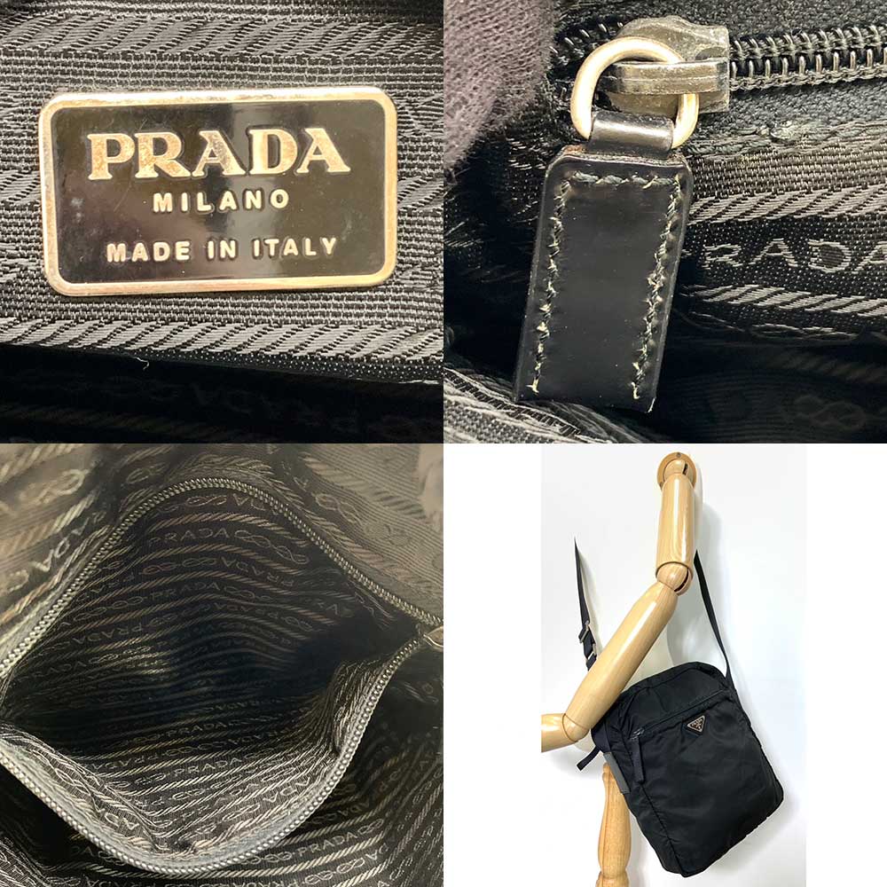 Prada Nylon Crossbody Shoulder Bag Black