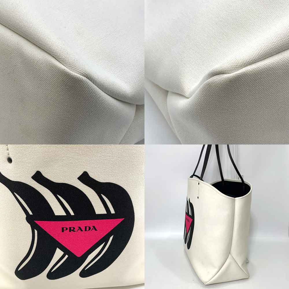 Prada Canvas Leather Tote Bag 1BG220