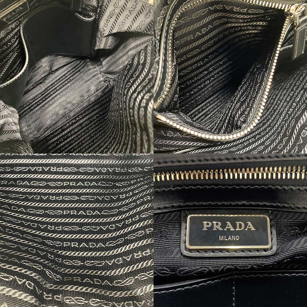 Prada Calf Leather Comic Print Shoulder Bag 2VH031 in Very Good Condition