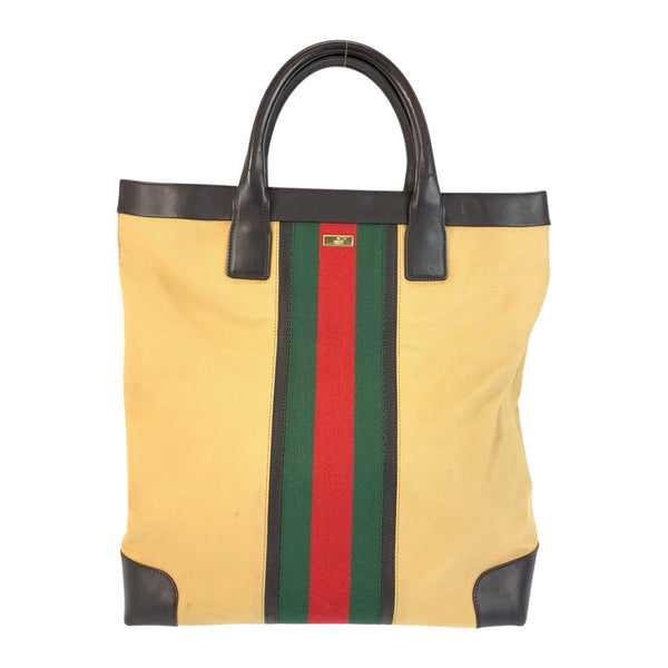 Gucci Canvas Leather Tote Bag