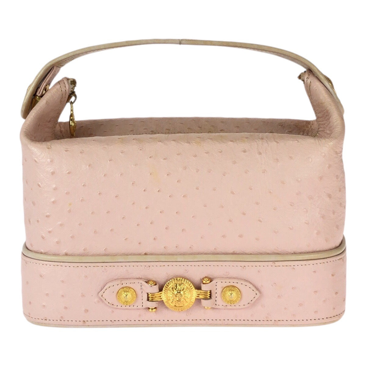 Versace Sunburst Embossed Leather Handbag