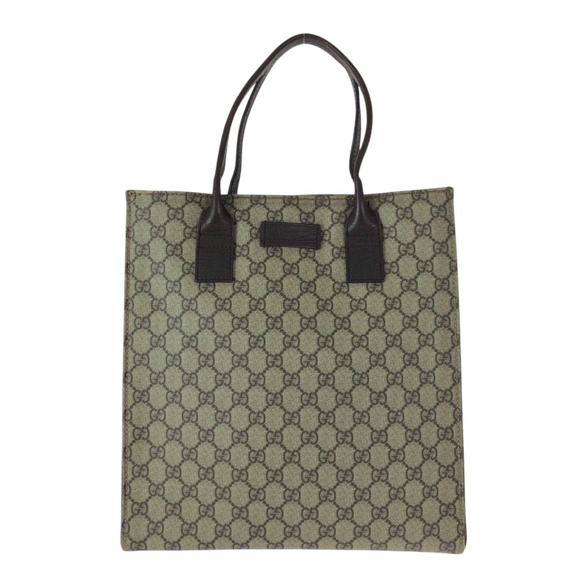 Gucci GG Supreme Canvas Leather Tote Bag