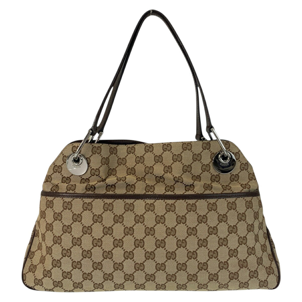 Gucci GG Canvas Leather Tote Bag