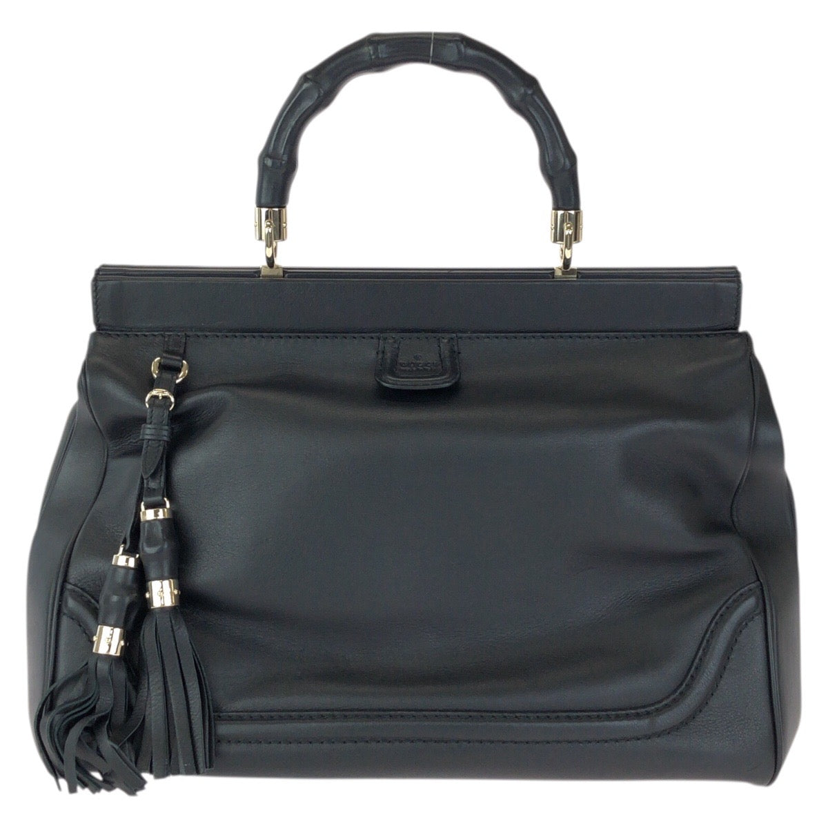Gucci Bamboo Double Tassel Leather Handbag