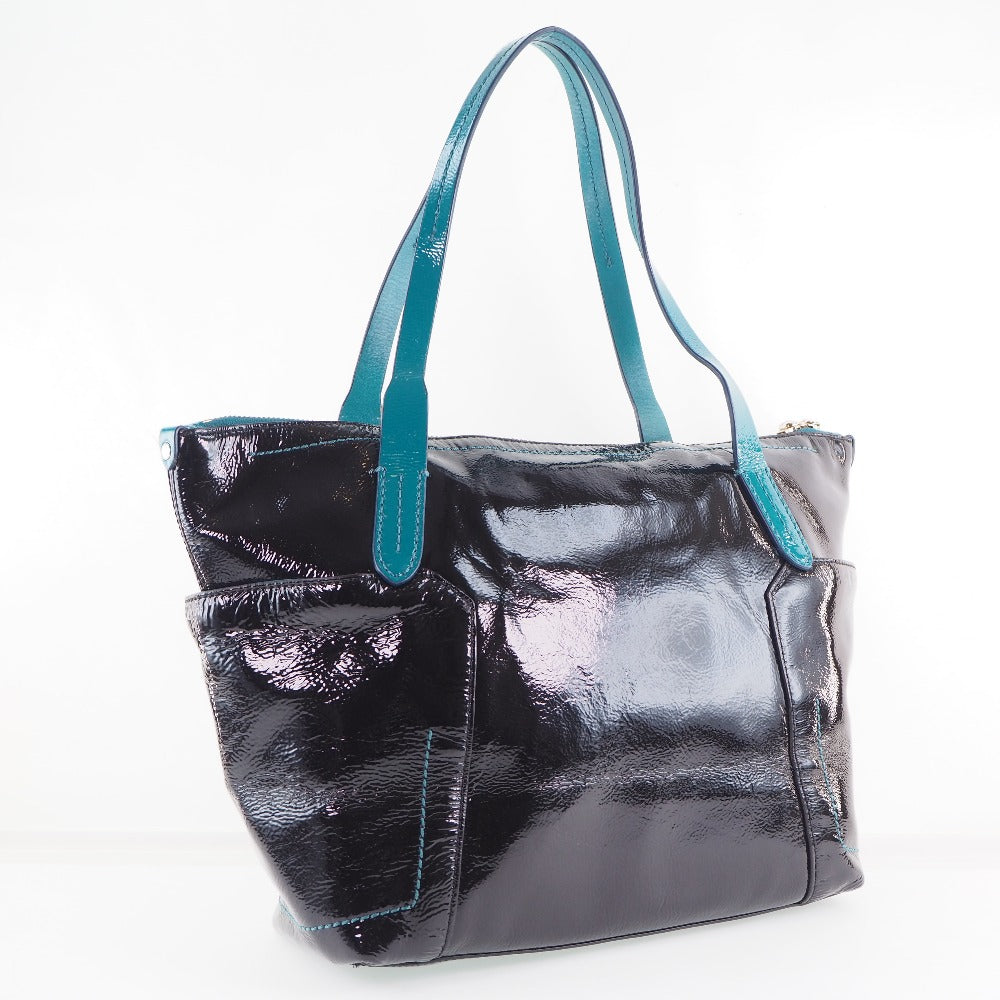 Cole Haan Black Patent Leather Tote Bag