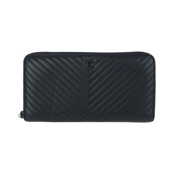 Chanel Chevron Lambskin Long Wallet