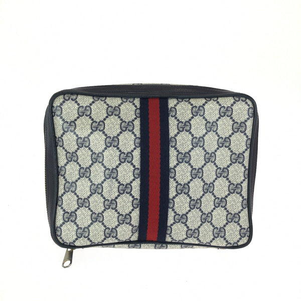 Gucci GG Supreme Canvas Leather Pouch