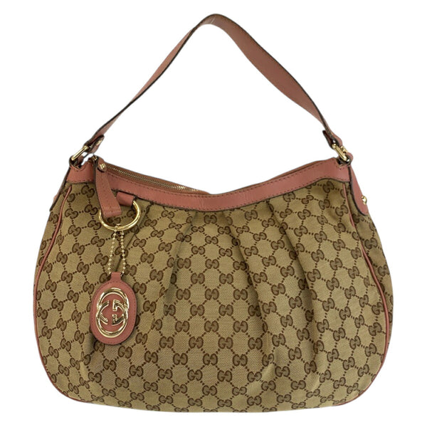 Gucci Sukey GG Canvas Leather Shoulder Bag