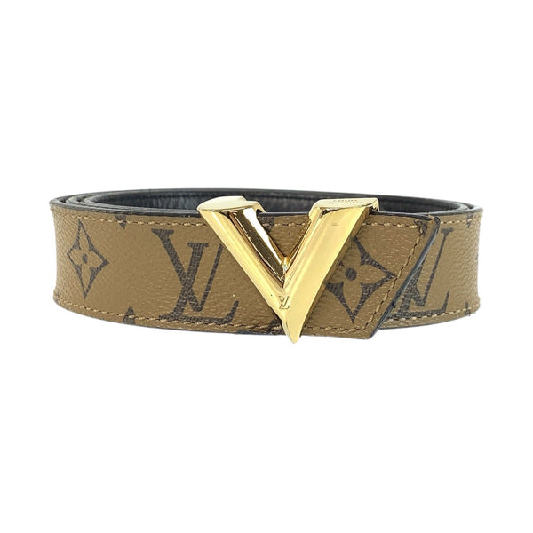 Louis Vuitton Monogram Reverse Sangle Essential V Leather Belt