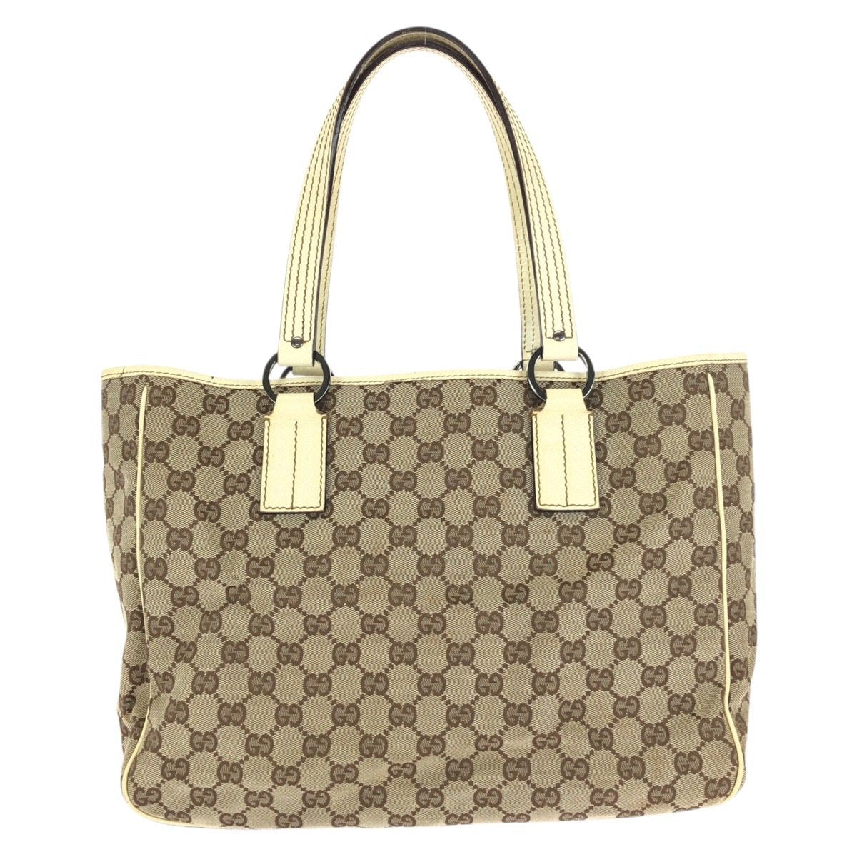 Gucci GG Canvas Leather Tote Bag