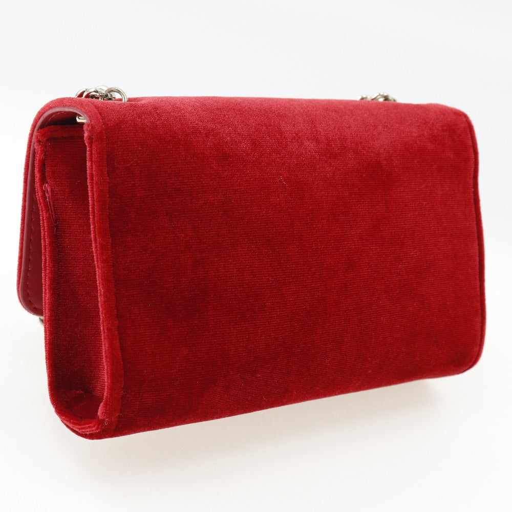 Valentino Velvet Divina Shoulder Bag Red