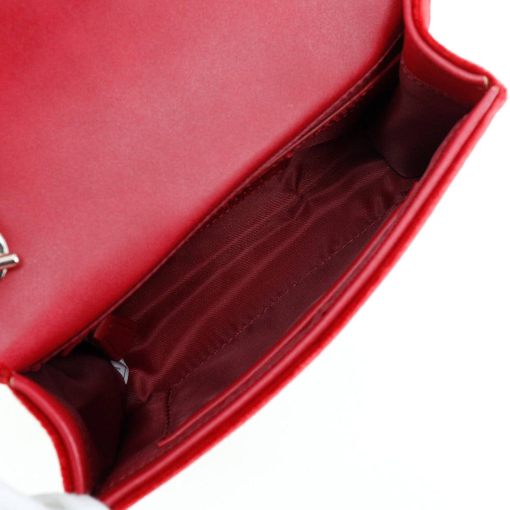 Valentino Velvet Divina Shoulder Bag Red