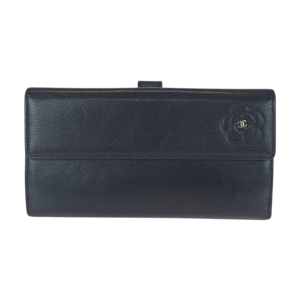 Chanel Camellia Leather Long Wallet