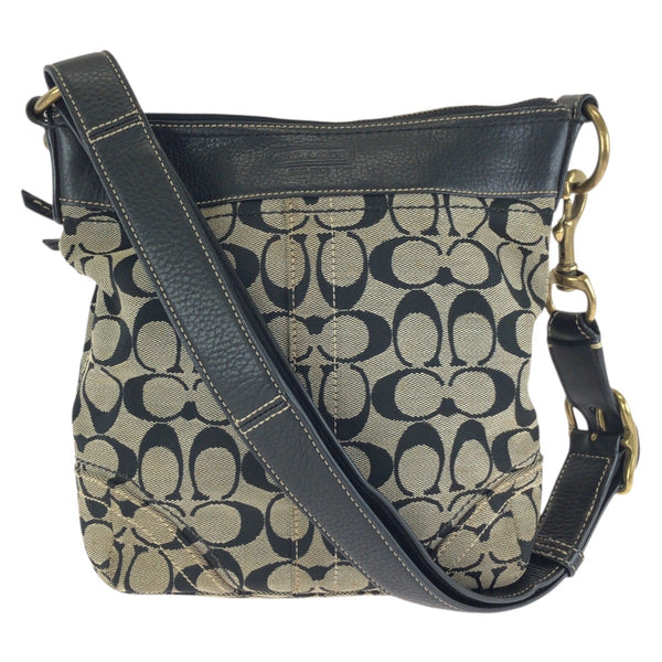 COACH Signature Canvas Leather Shoulder Bag