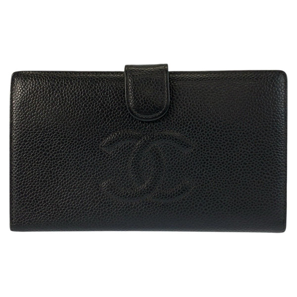 Chanel Coco Mark Leather Long Wallet