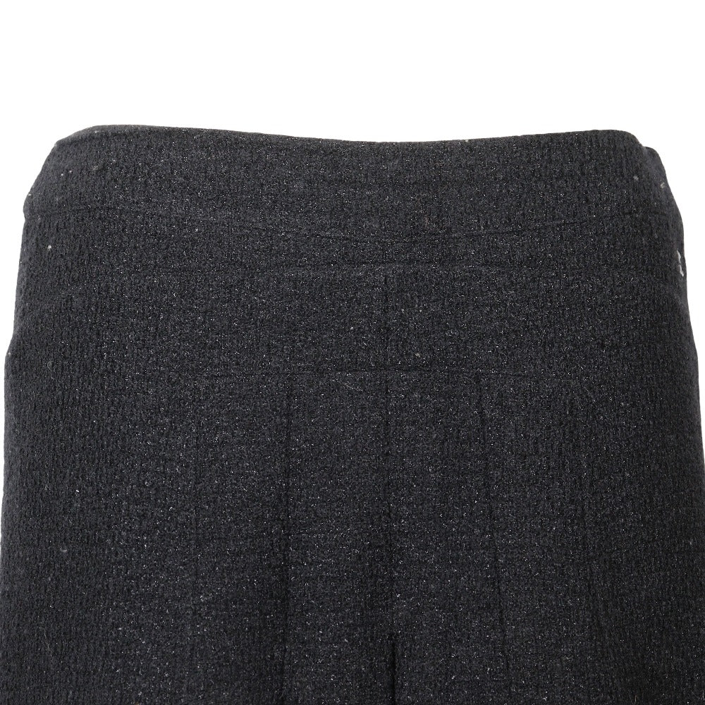 Chanel Wool Nylon Flare Skirt Gray