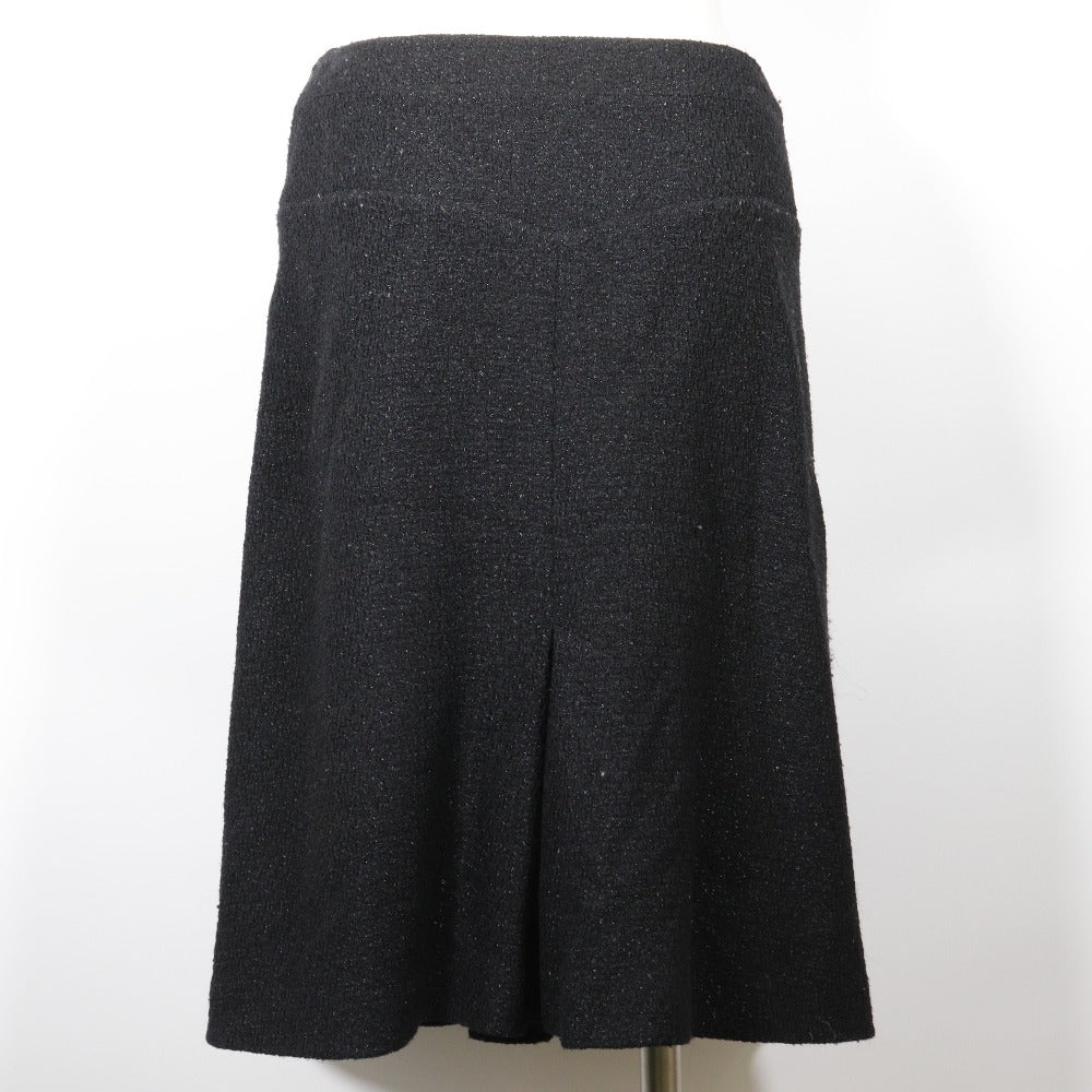 Chanel Wool Nylon Flare Skirt Gray