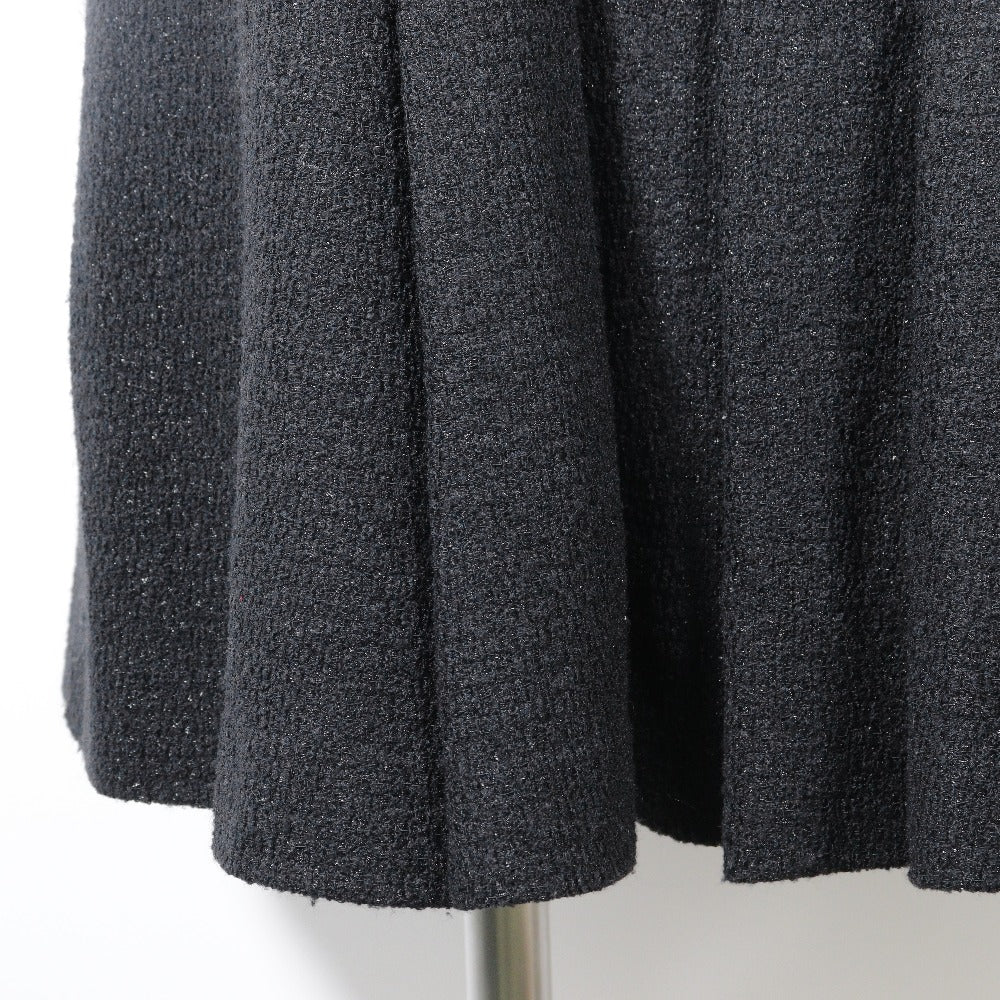 Chanel Wool Nylon Flare Skirt Gray