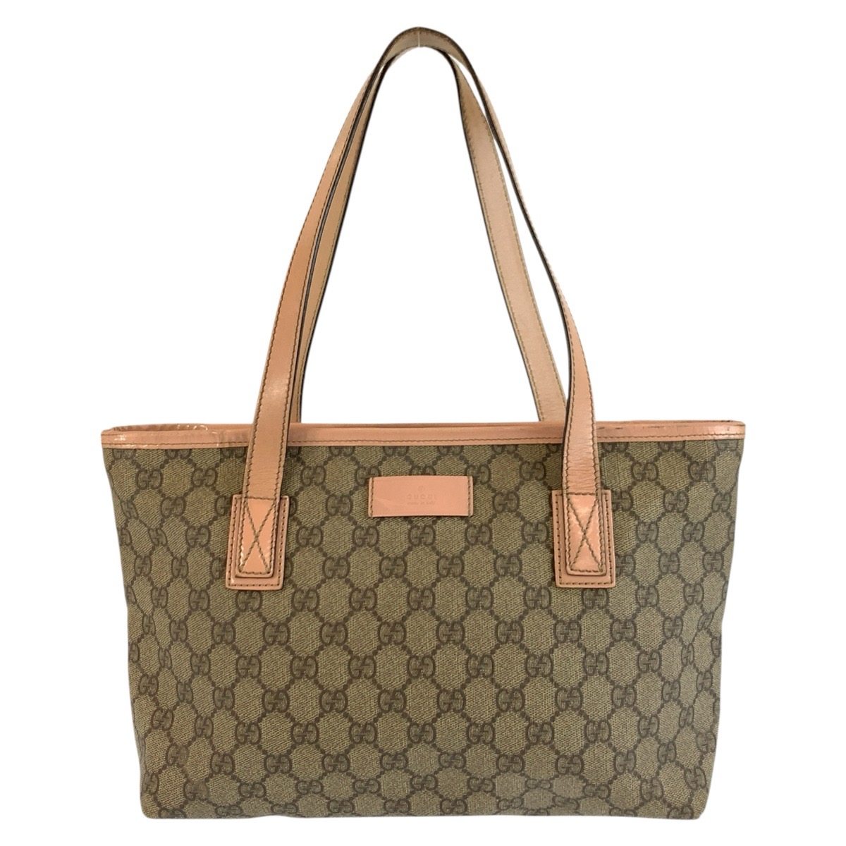 Gucci GG Supreme Canvas Leather Tote Bag