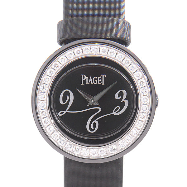 Piaget Possession Diamond Bezel Quartz Watch Black Dial P10402