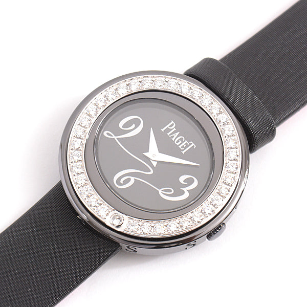 Piaget Possession Diamond Bezel Quartz Watch Black Dial P10402