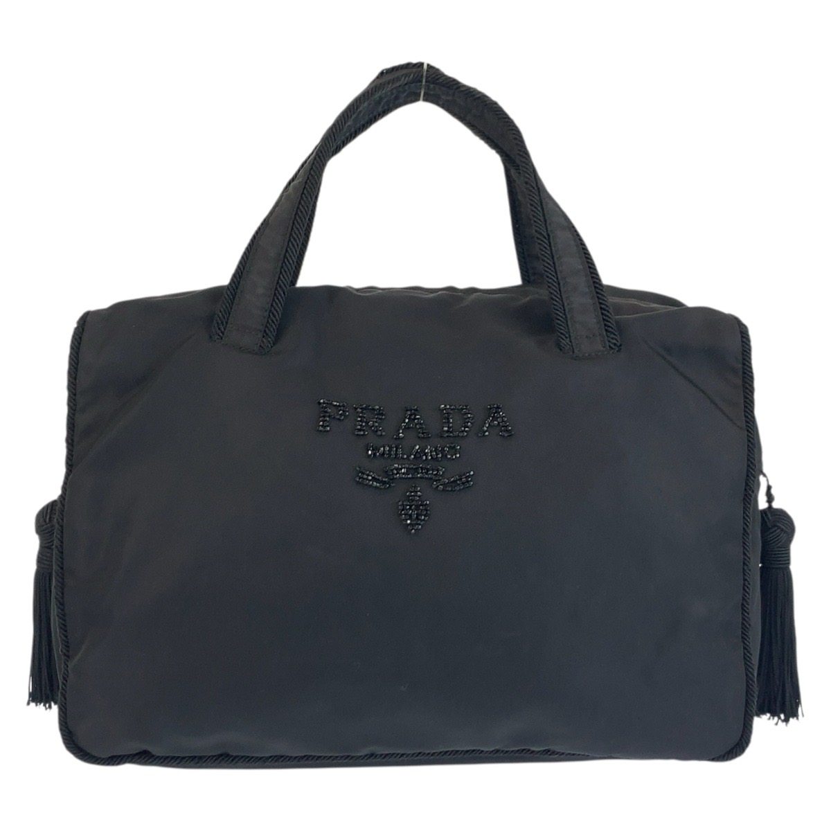 Prada Tessuto Beads Logo Nylon Handbag