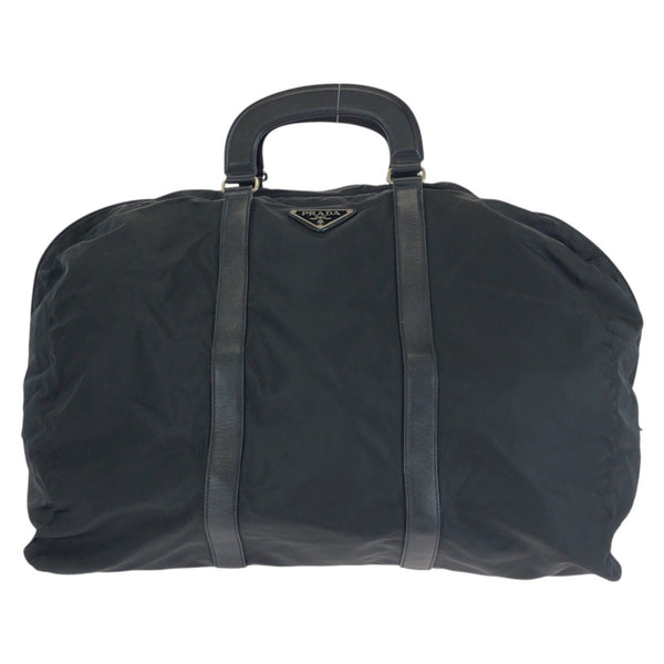 Prada Tessuto Saffiano Nylon Leather Boston Bag