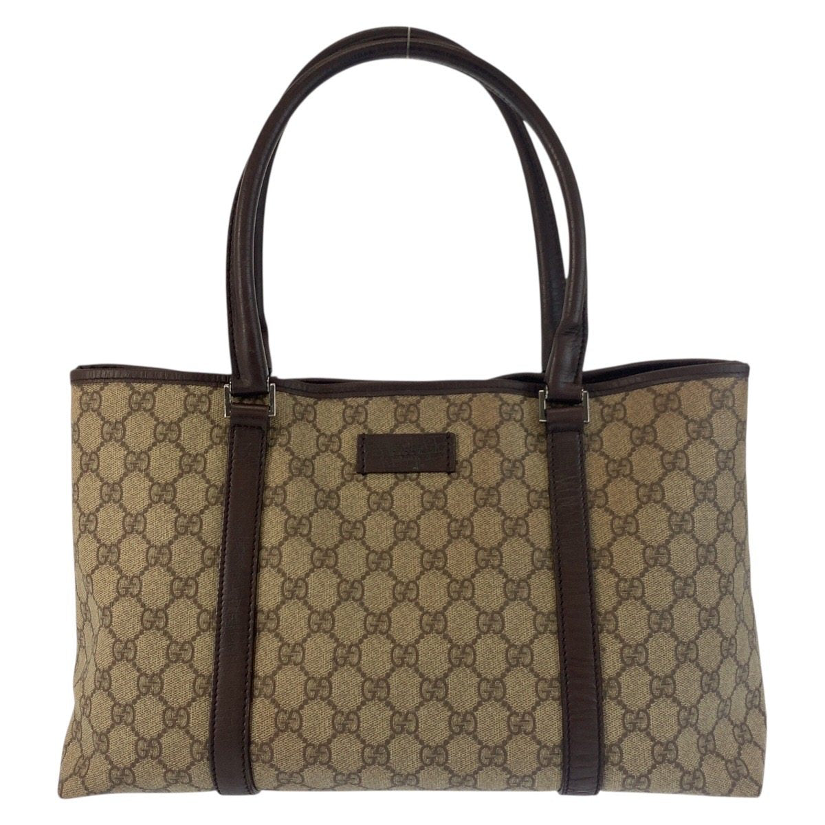 Gucci GG Supreme Canvas Leather Tote Bag