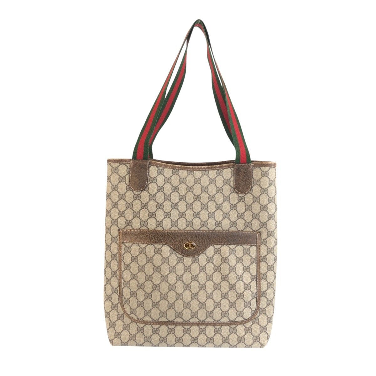 Gucci GG Supreme Canvas Leather Tote Bag