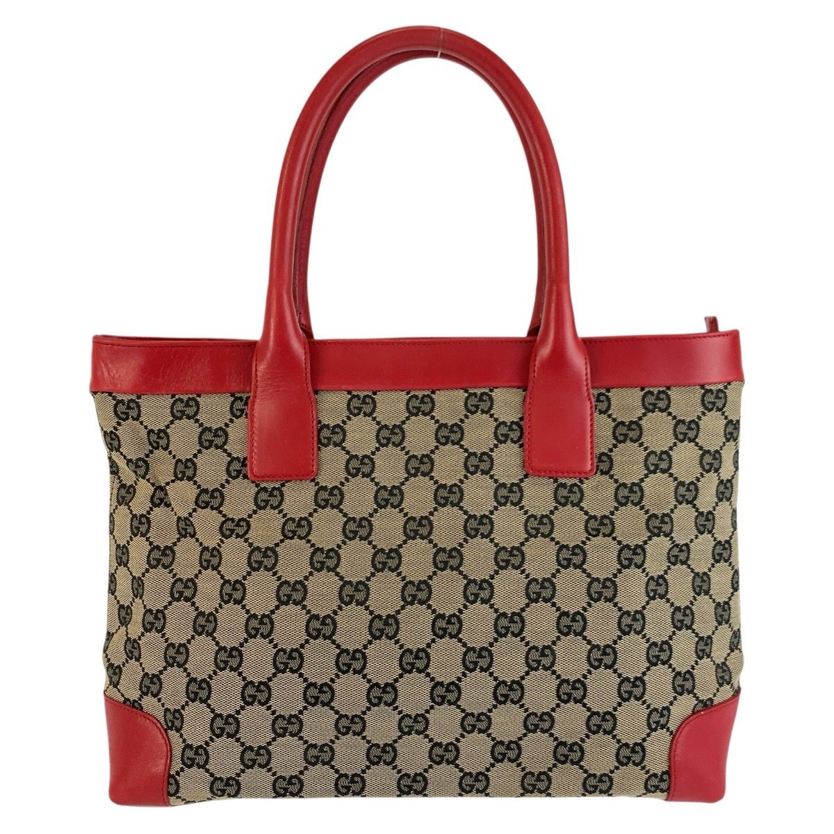 Gucci GG Canvas Leather Tote Bag