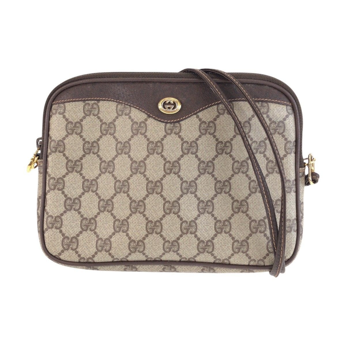 Gucci GG Supreme Canvas Leather Shoulder Bag