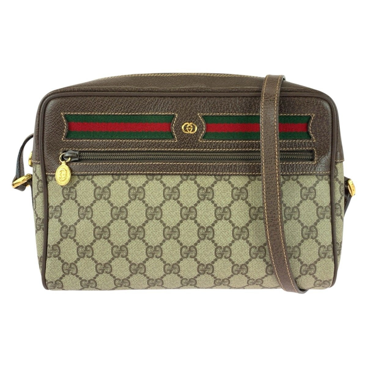 Gucci GG Supreme Canvas Leather Shoulder Bag