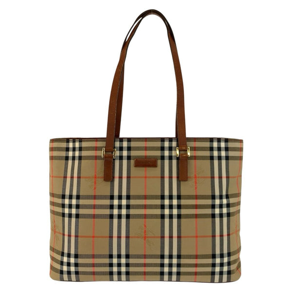 Burberry Canvas Leather 2way Tote Shoulder Bag