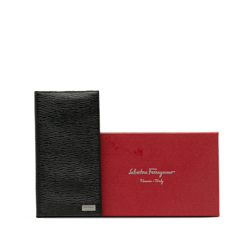 Salvatore Ferragamo Leather Bifold Long Wallet KY-66 7092 in Very Good Condition